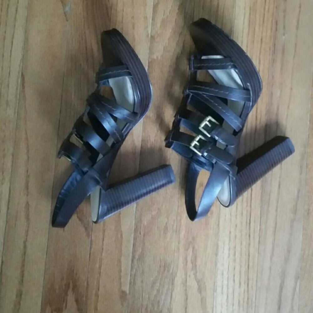 COACH WOMEN Shoes High Heel Strap brown Sandal 9 - Picture 2 of 6
